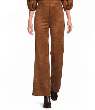 Suede High Rise Wide Leg Coordinating Pants | Dillard's