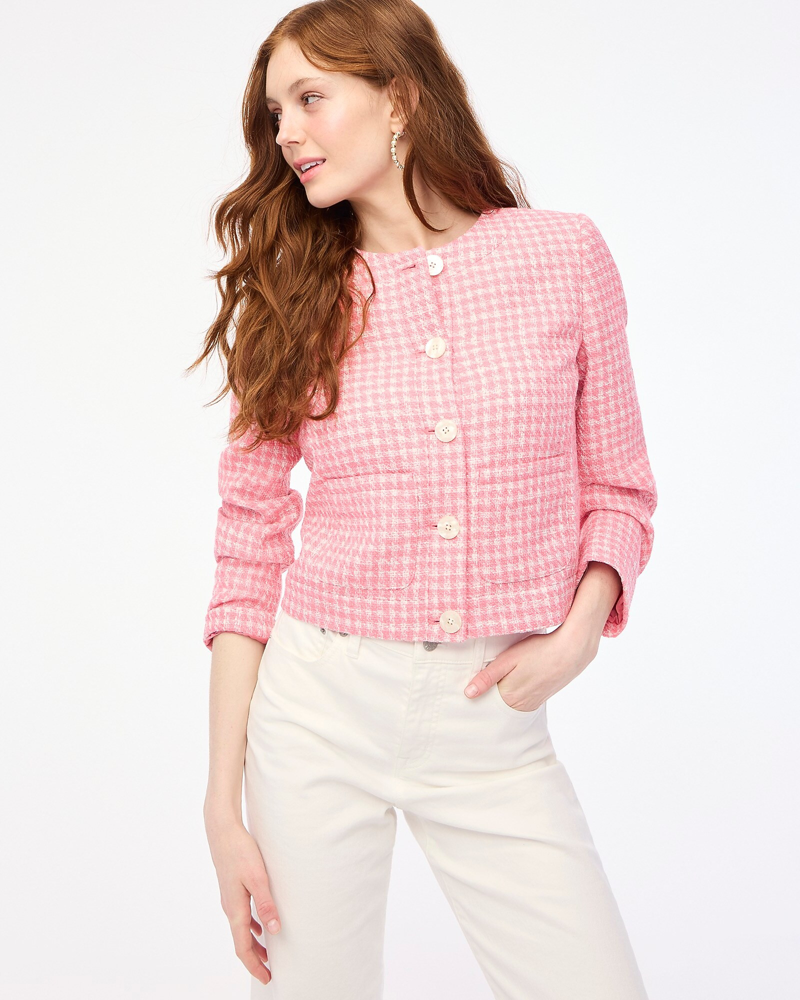 Tweed patch-pocket lady Jacket | J.Crew Factory