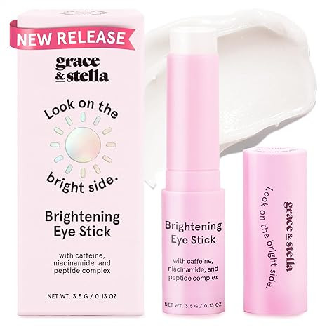 grace & stella Under Eye Brightener Balm Stick - Travel Essentials - Caffeine Eye Cream for Dark ... | Amazon (US)