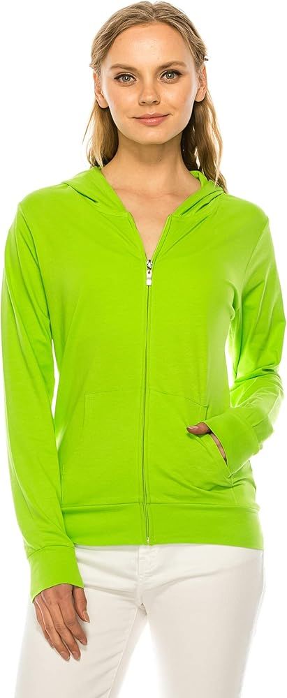 RENESEILLE Women's Hoodie Jacket Sweatshirt - Casual Full Zip Up Long Sleeve Slim Fit Workout Basic  | Amazon (US)