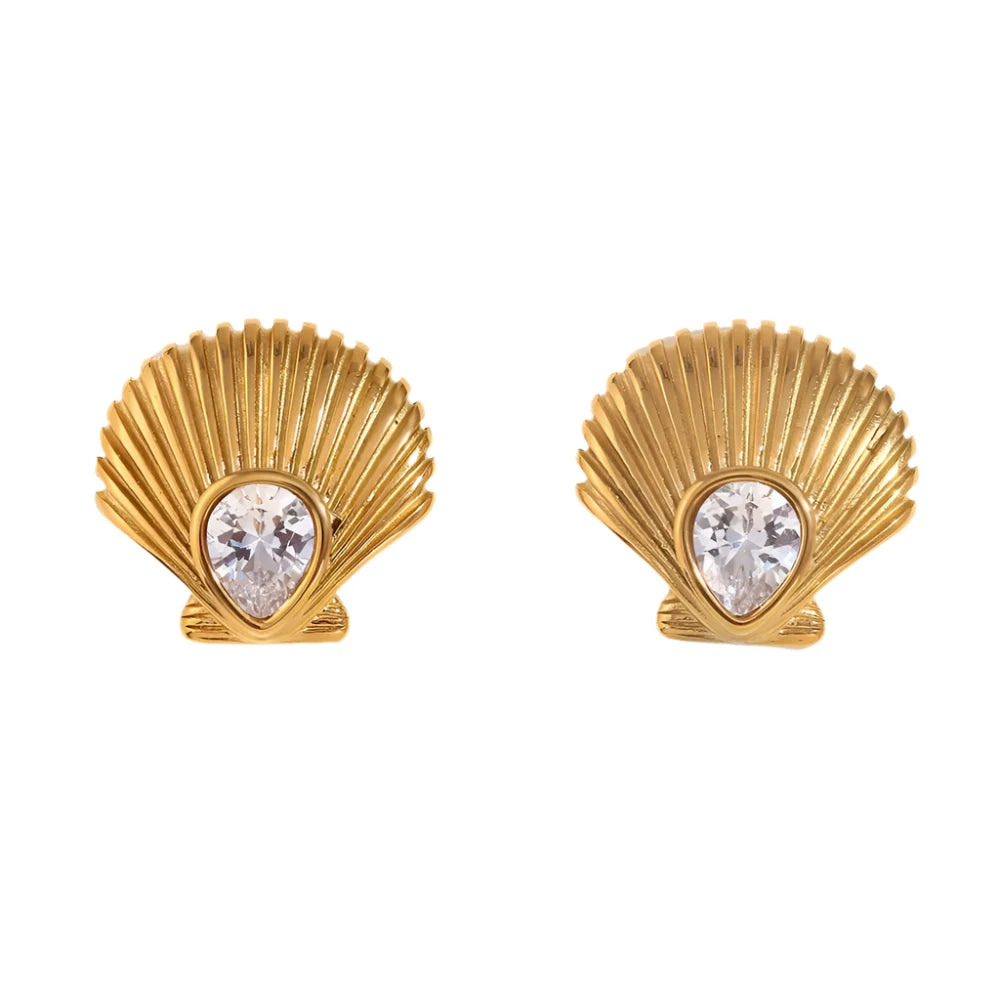 Diamond Shell Earrings | Liv Bella Vita