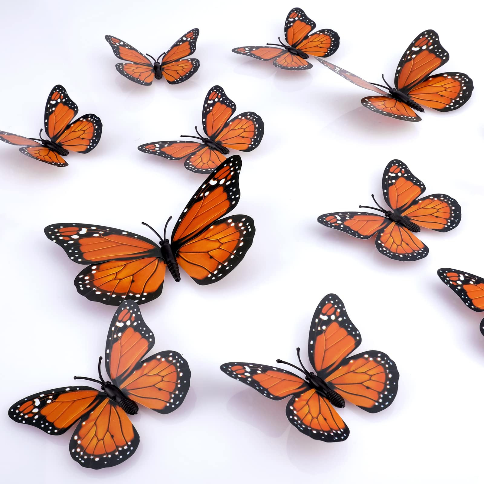 Savita 24pcs Monarch Butterfly Magnet, Artificial Lightweight Monarch Butterfly Beautiful 3D Mona... | Amazon (US)