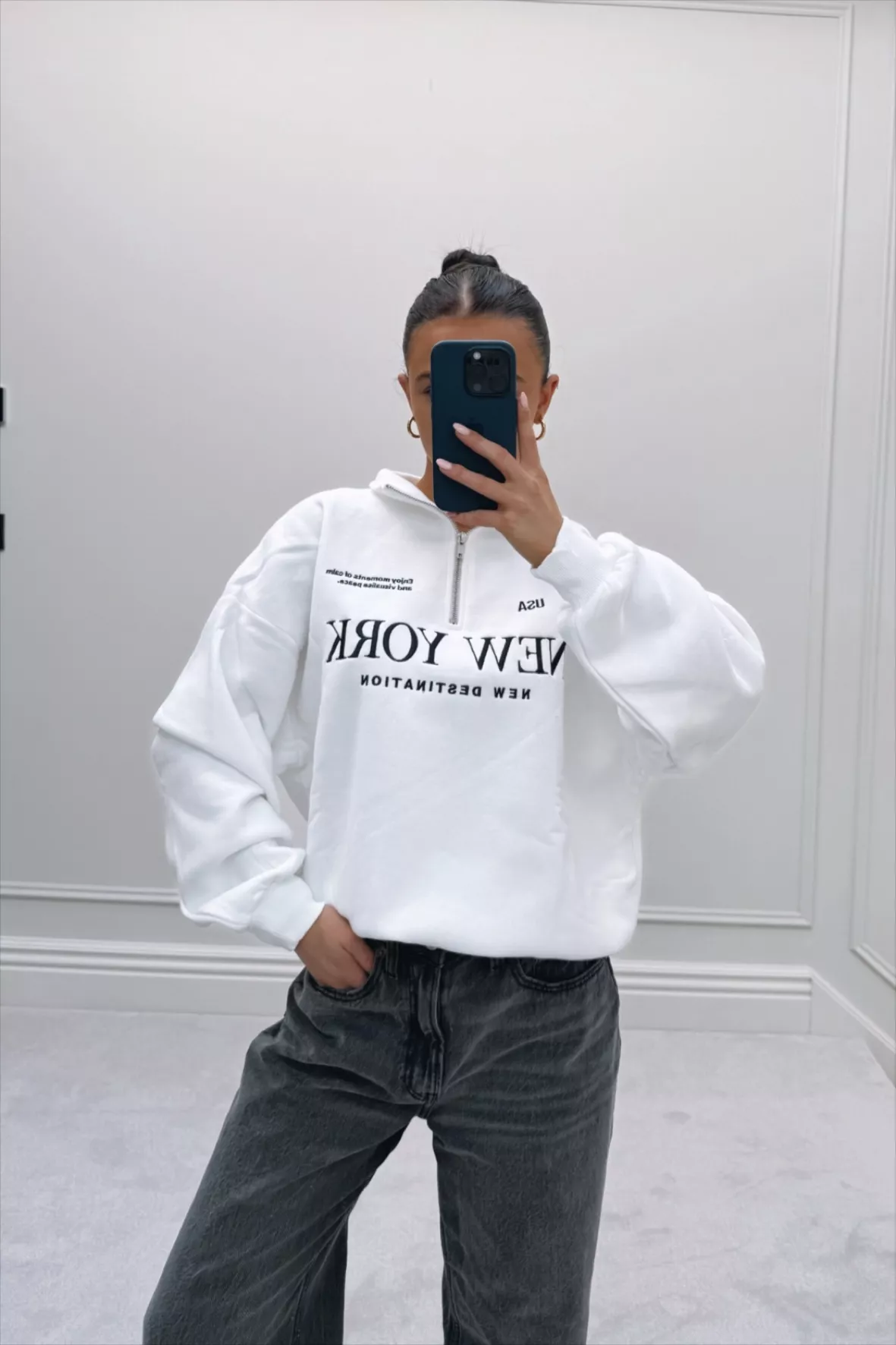 Embroidered zip-up sweatshirt - … curated on LTK Embroidered zip-up sweatshirt - … curated on LTK