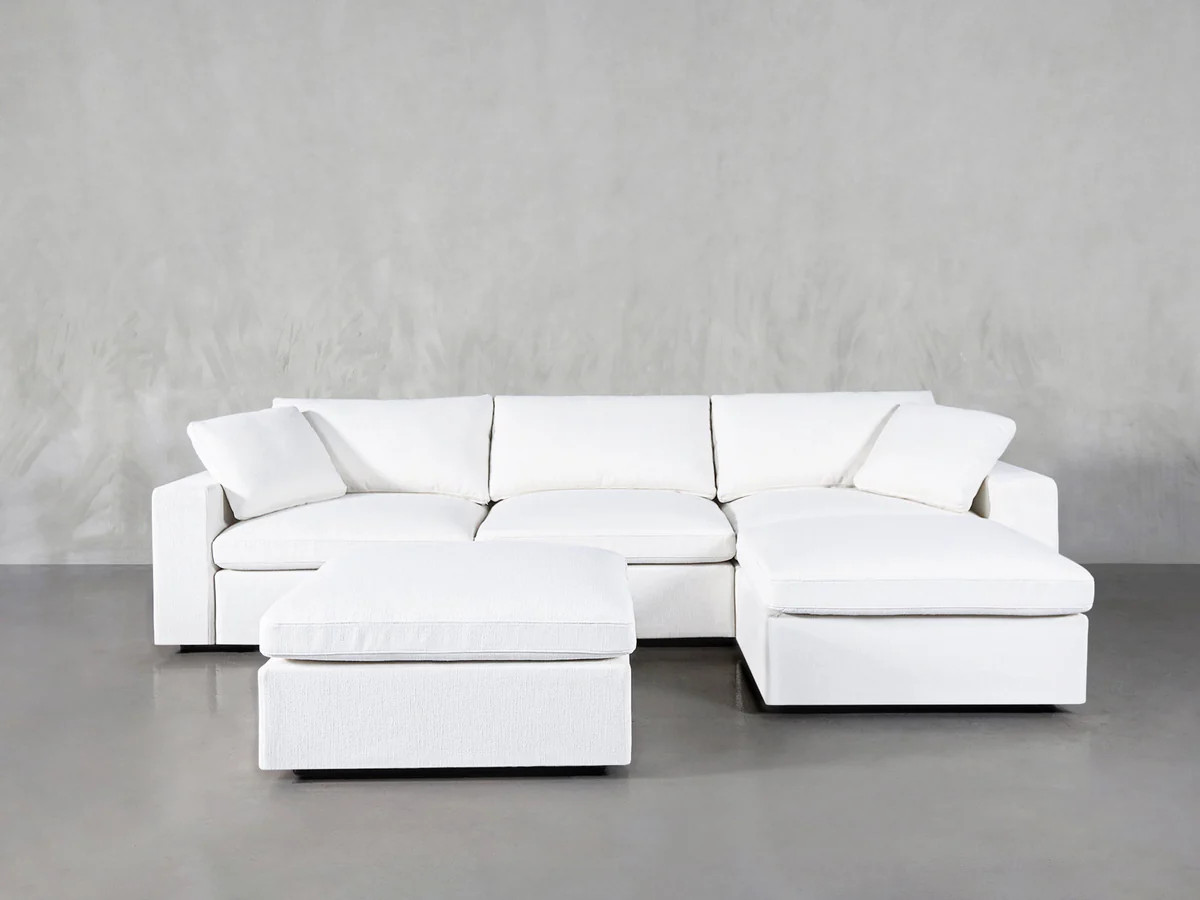 4-Seat Modular Chaise Sectional with Ottoman | 7th Avenue