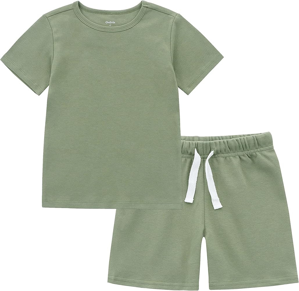Owlivia 100% Organic Cotton Baby Short Sleeve Pajama Sets, Toddler Boy Girl 2-Piece Sleepwear | Amazon (US)