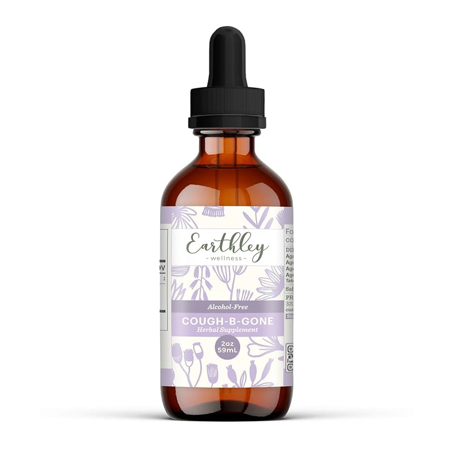Earthley Wellness, Cough-B-Gone, Alcohol-Free Herbal Tincture for Kids & Adults (6 Months+), Cold... | Amazon (US)