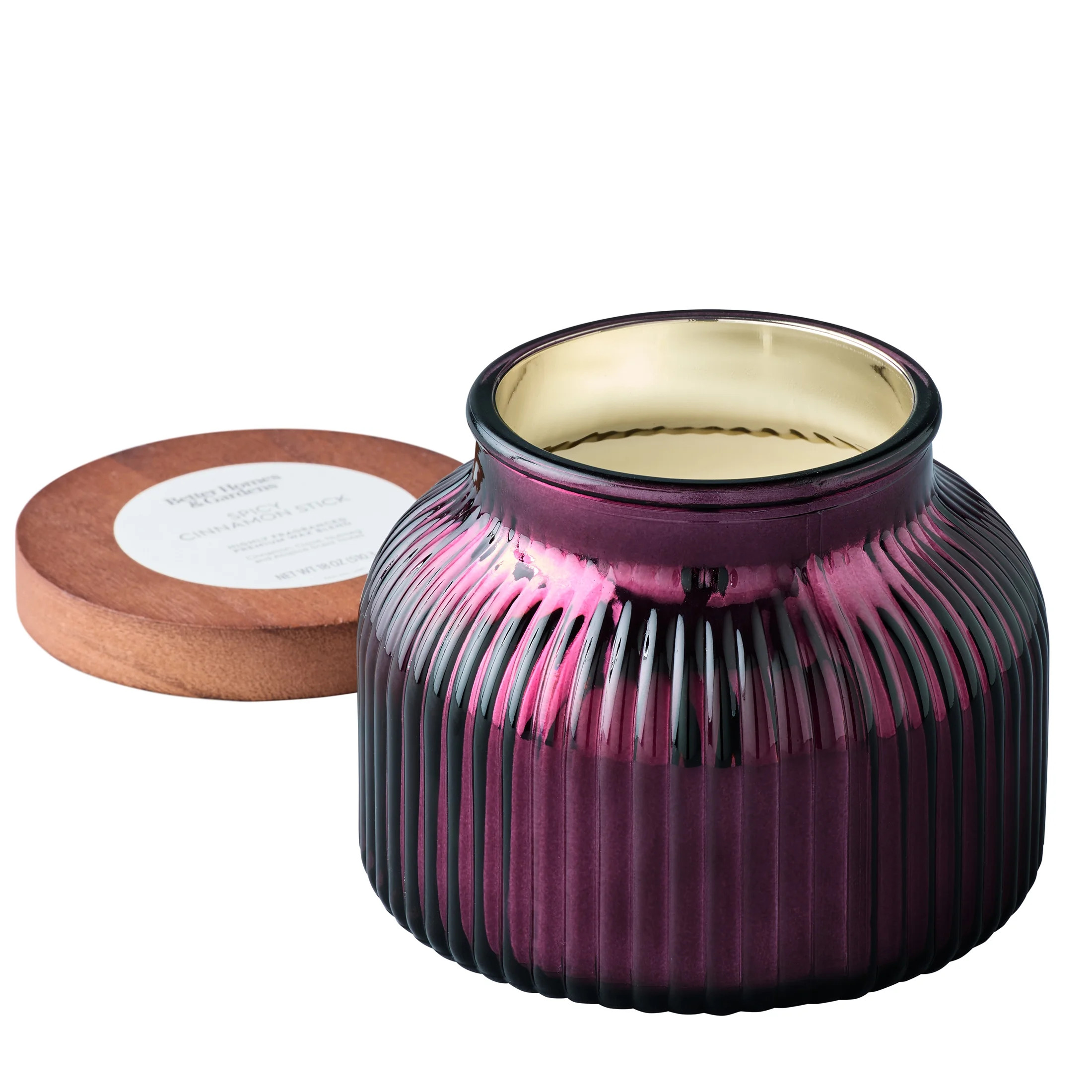 Better Homes & Gardens Spicy Cinnamon Stick Scented Cotton Wick Ribbed Jar Candle 18oz | Walmart (US)