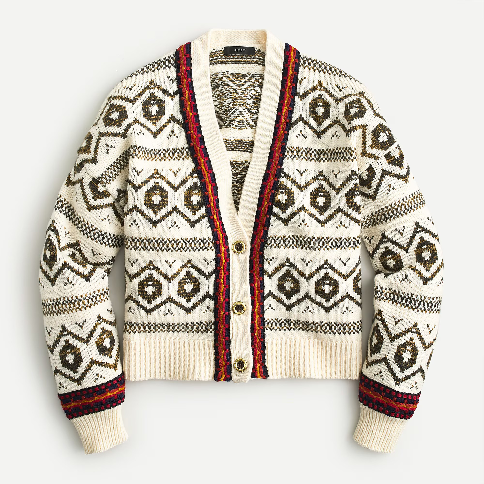 Diamond Fair Isle cardigan sweater | J. Crew US