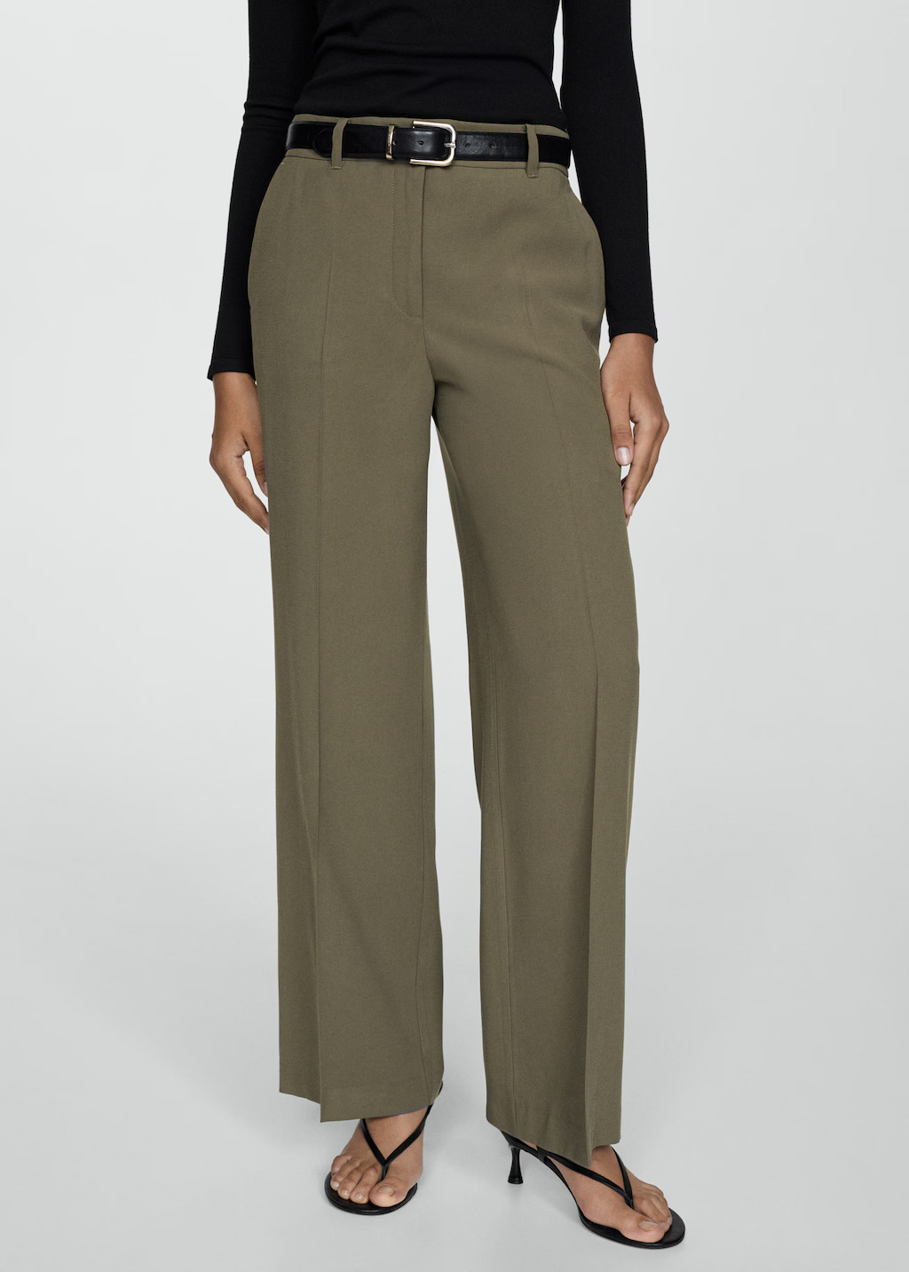 Pantalon pinces wideleg - Femme | MANGO France métropolitaine | MANGO (FR)