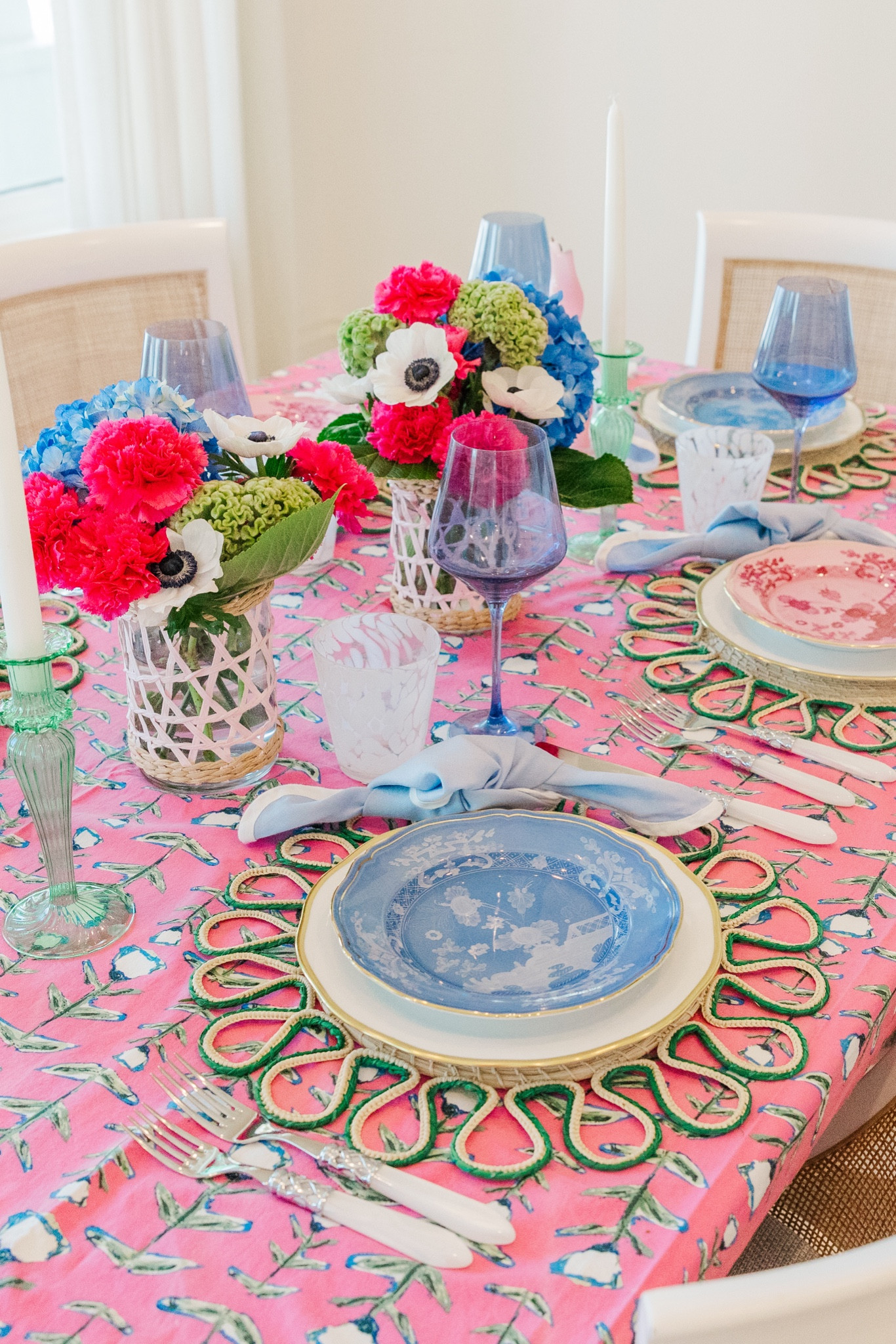 Hot pink tulip tablecloth- tablescape- summer tablescape 

#LTKhome