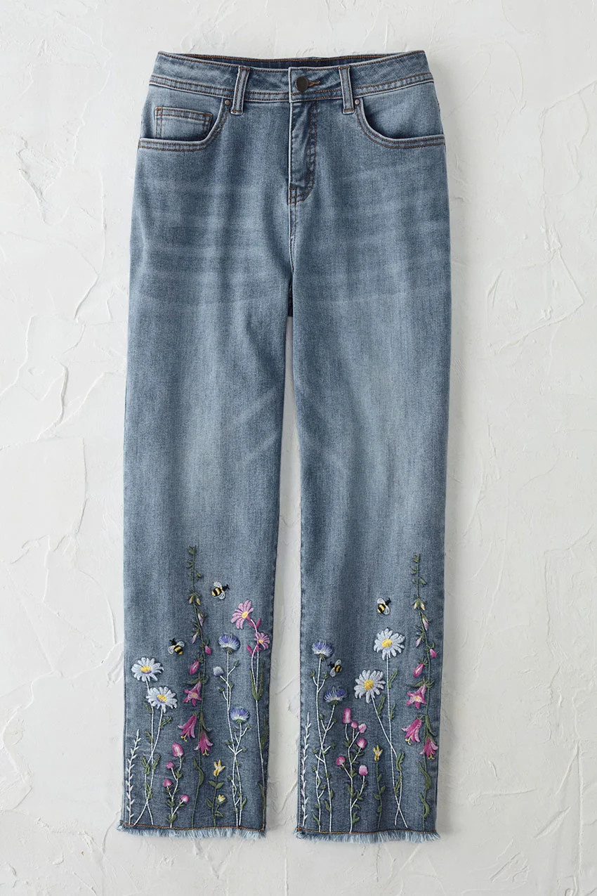 Meadowbrook Embroidered Cropped Jeans | Coldwater Creek