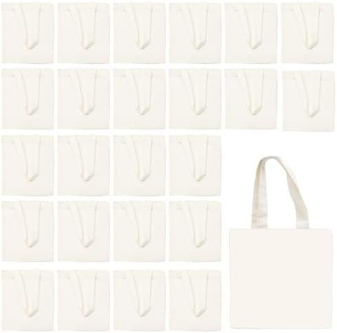 25 Pcs Mini Tote Bag Reusable Grocery Bags Blank Canvas Tote Bags DIY Sacks Gift Bags for Kids DI... | Amazon (US)