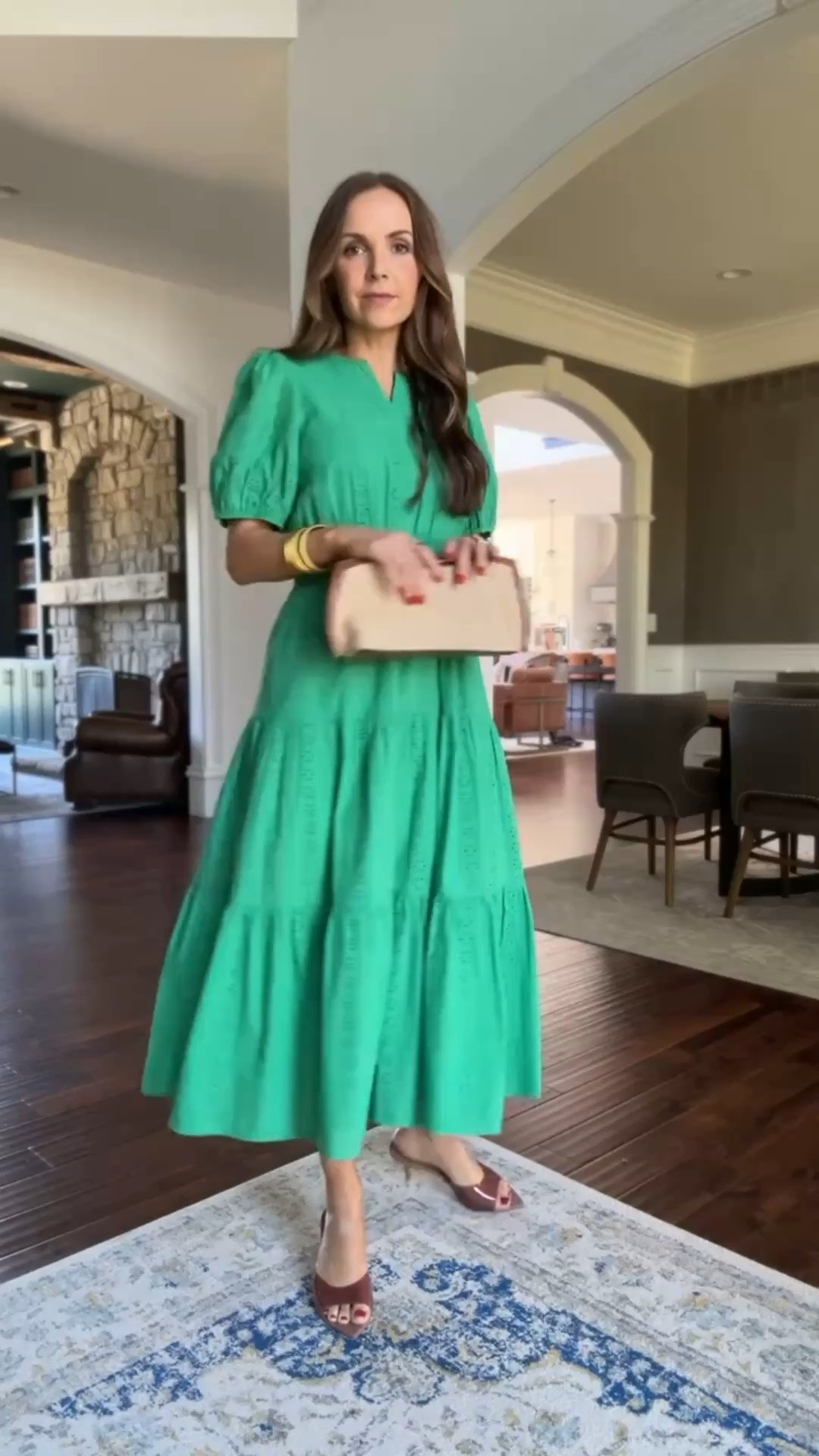 Love this @amazon green dress! Runs TTS and is so comfortable!

#LTKgrwm #LTKootd