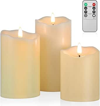 ANGELLOONG Flickering Flameless Candles, Most Realistic LED Candles with Remote and Timer, Set of... | Amazon (US)