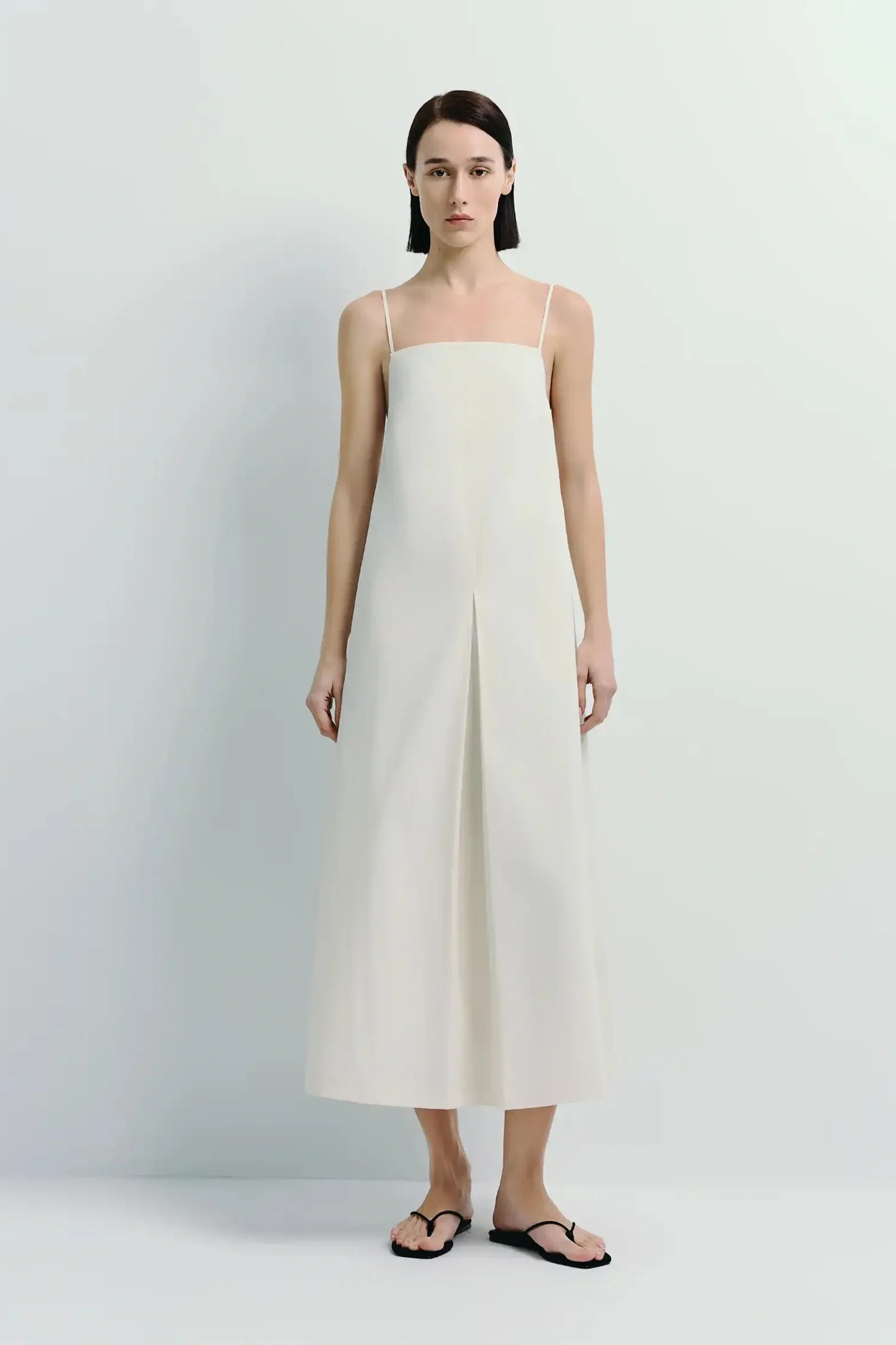 Voile Box Pleat Cami Dress in Crème | Rue Sophie | Rue Sophie