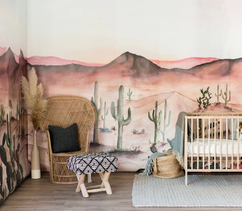 Sedona Wallpaper  Desert Arizona Pastel Mural  Retro | Etsy | Etsy (US)