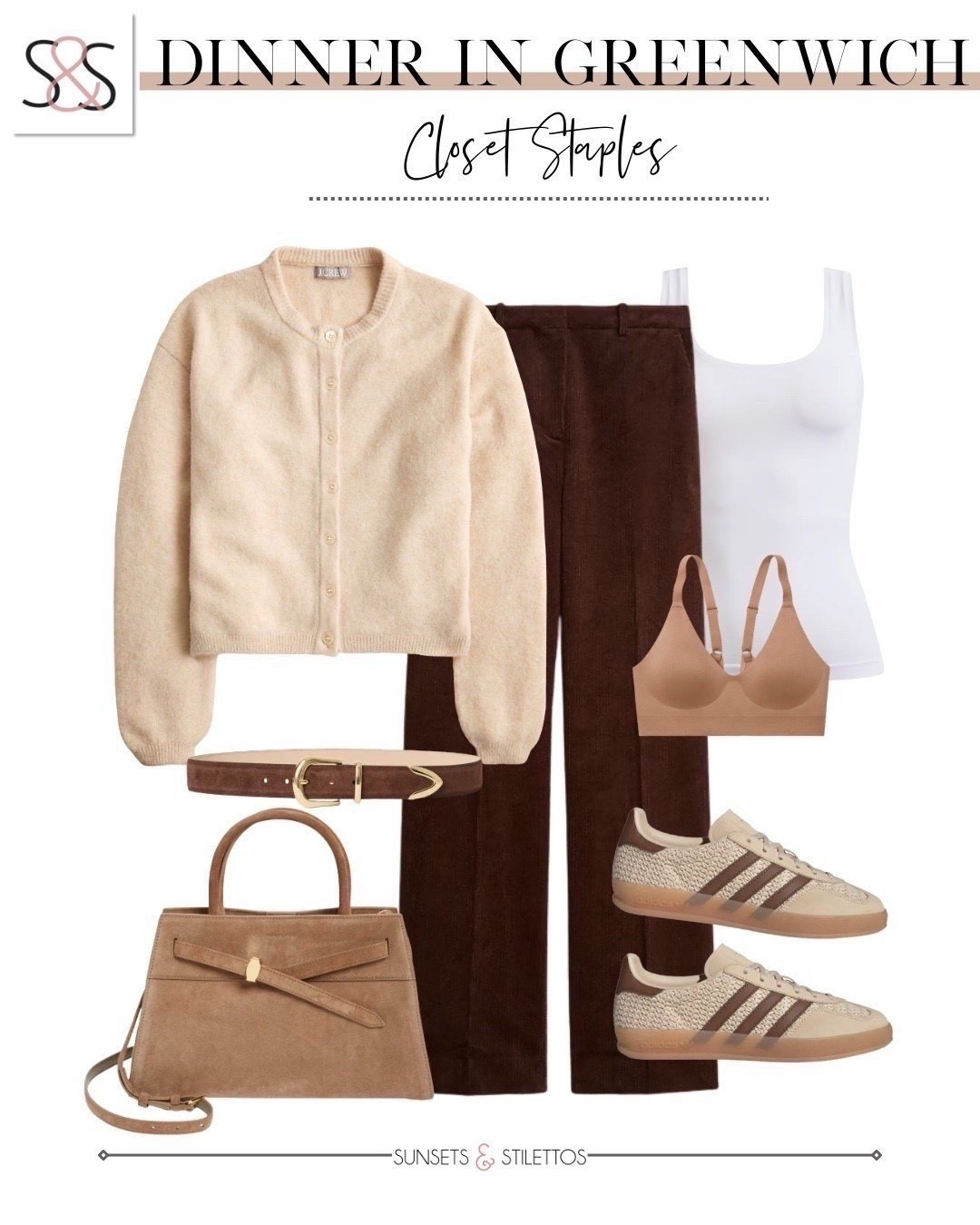This outfit is simple but polished for dinner out with soft neutrals, cozy textures, and sneakers that keep it relaxed.

dinner outfit, greenwich outfit, neutral fall outfit, cardigan outfit, brown corduroy pants, casual chic outfit, fall fashion 2025, cozy neutrals, sneakers outfit, everyday outfits for women over 40





#LTKOver40 #LTKSeasonal #LTKgrwm