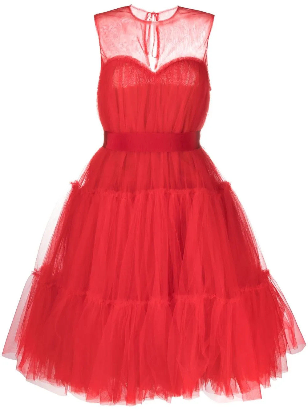 Vestido com recorte de tule | Farfetch Global