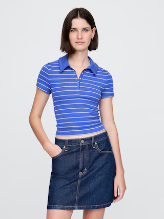 Modern Rib Crop Polo Shirt | Gap (US)