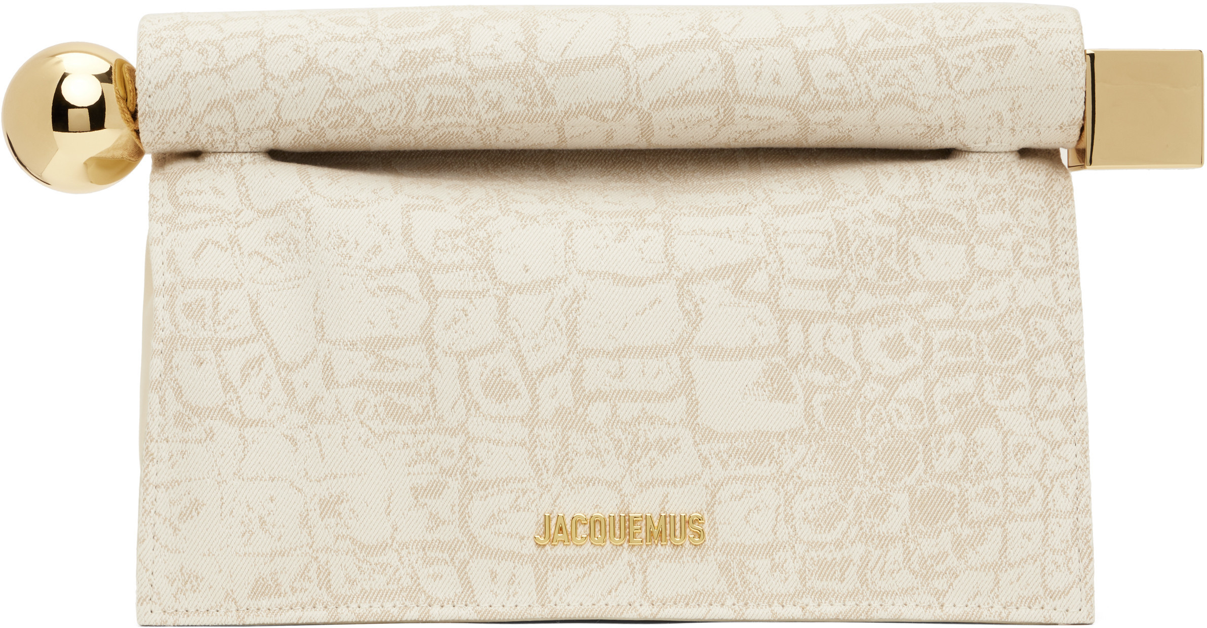 JACQUEMUS Beige La Croisière 'The Rond Carré' Clutch | SSENSE