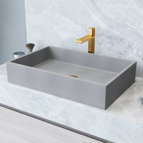 Orvieto Gothic 24" L x 15" W x 5" H Gray Handmade Rectangular Vessel Bathroom Sink | Wayfair North America