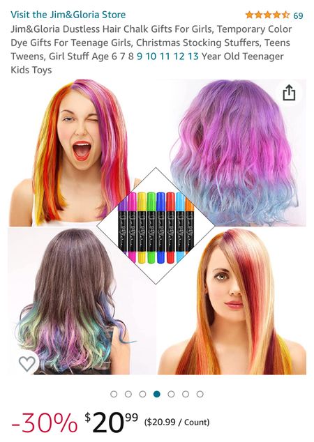 Any fans of the Wednesday show out there?

Hair chalk!

#LTKSeasonal #LTKHoliday #LTKGiftGuide