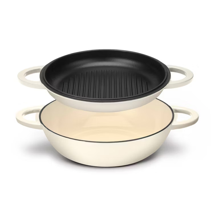 Cuisinart Classic Enameled Cast Iron 2-in-1 Cream Colored Multi-Purpose Set | Target