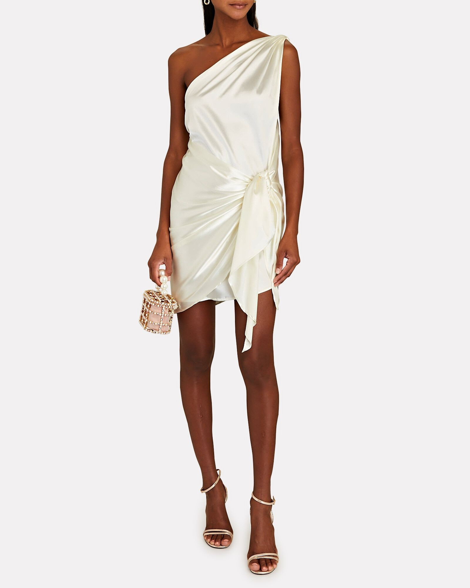 Marea Satin One-Shoulder Mini Dress | INTERMIX