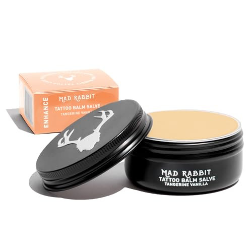 Mad Rabbit Tangerine & Vanilla Balm Salve - Tattoo Balm & Aftercare Cream, Color Enhancement that Revives Old Tattoos, Hydrates New Tattoos | Amazon (US)