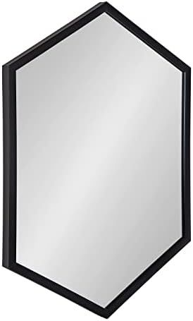 Kate and Laurel Laverty Modern Framed Hexagon Mirror, 22" x 31", Black, Contemporary Geometric Wa... | Amazon (US)