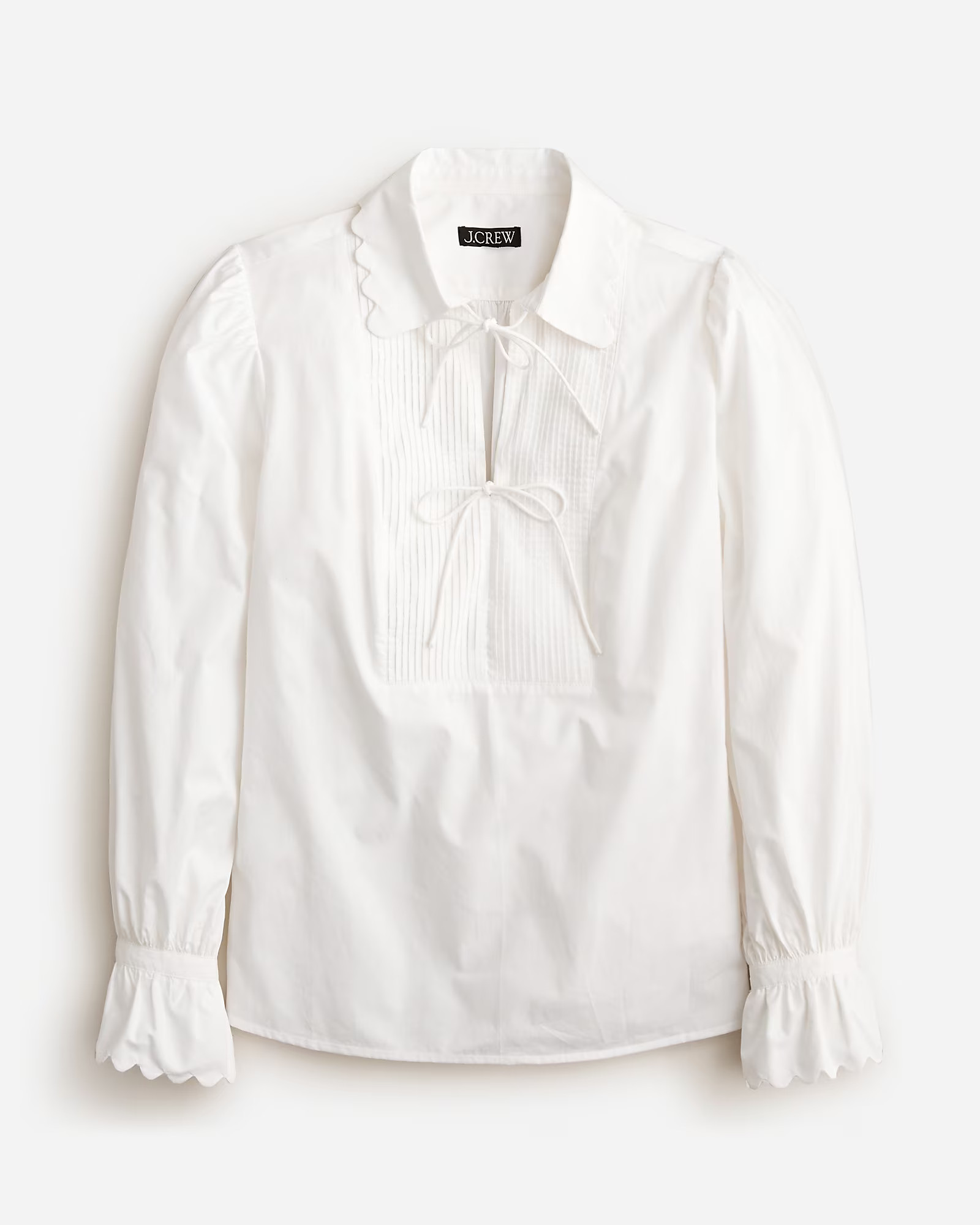 Scalloped popover top in cotton poplin | J. Crew US