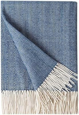 BOURINA Decorative Herringbone Faux Cashmere Fringe Throw Blanket Lightweight Soft Cozy for Bed o... | Amazon (US)