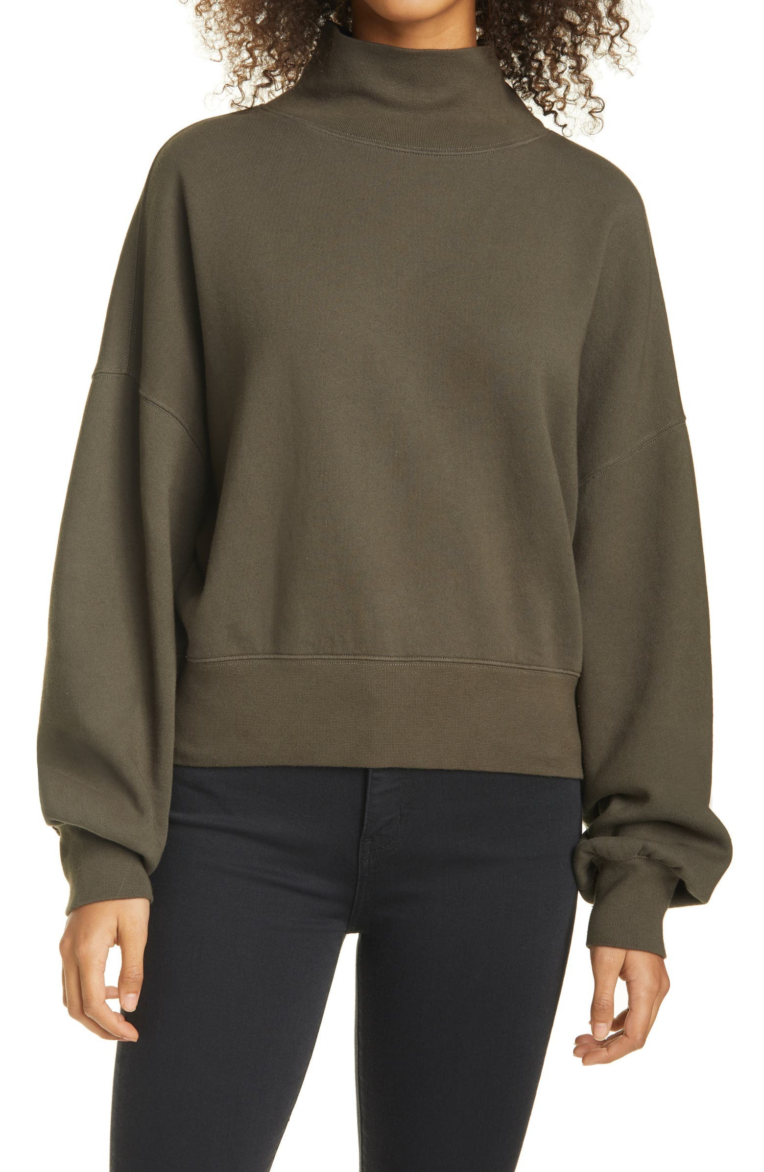 Blaire Blouson Sleeve Cotton Blend Sweatshirt | Nordstrom