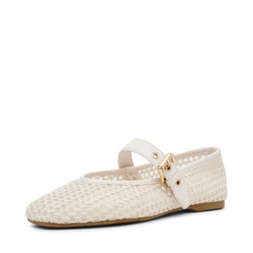 DV Dolce Vita Women's Mulaney Ballet Flat, Ivory Woven, 10 | Amazon (US)