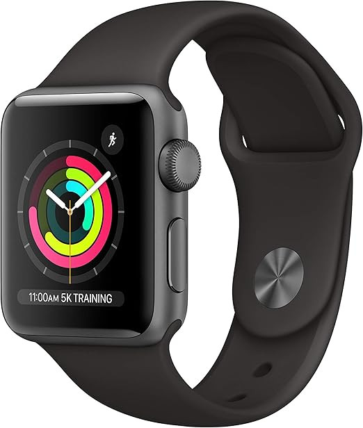 Apple Watch Series 3 (GPS, 38mm) - Space Gray Aluminium Case with Black Sport Band | Amazon (US)