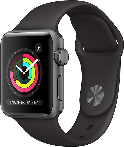 Apple Watch Series 3 (GPS, 38mm) - Space Gray Aluminium Case with Black Sport Band | Amazon (US)