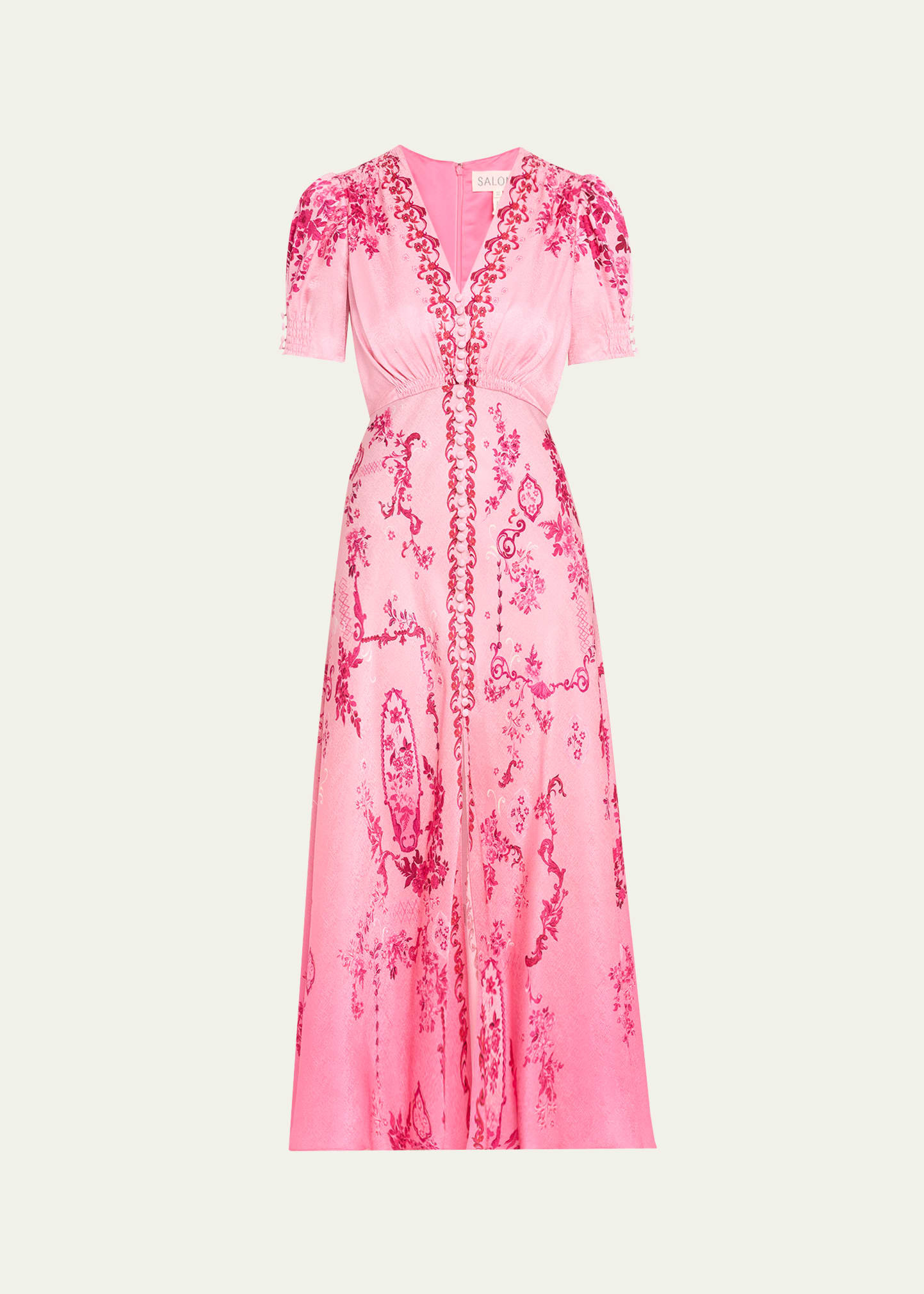 Saloni Lea Printed Long Dress | Bergdorf Goodman