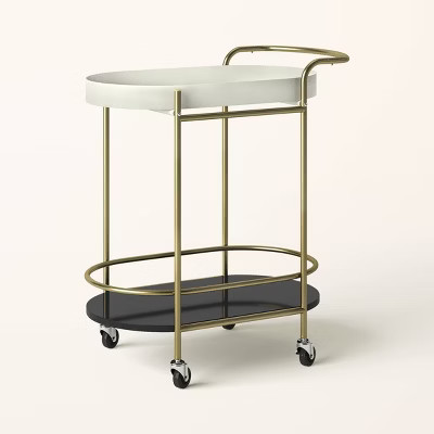Bar Tray Top Serving Cart Cream/Gold - kate spade new york x Target | Target