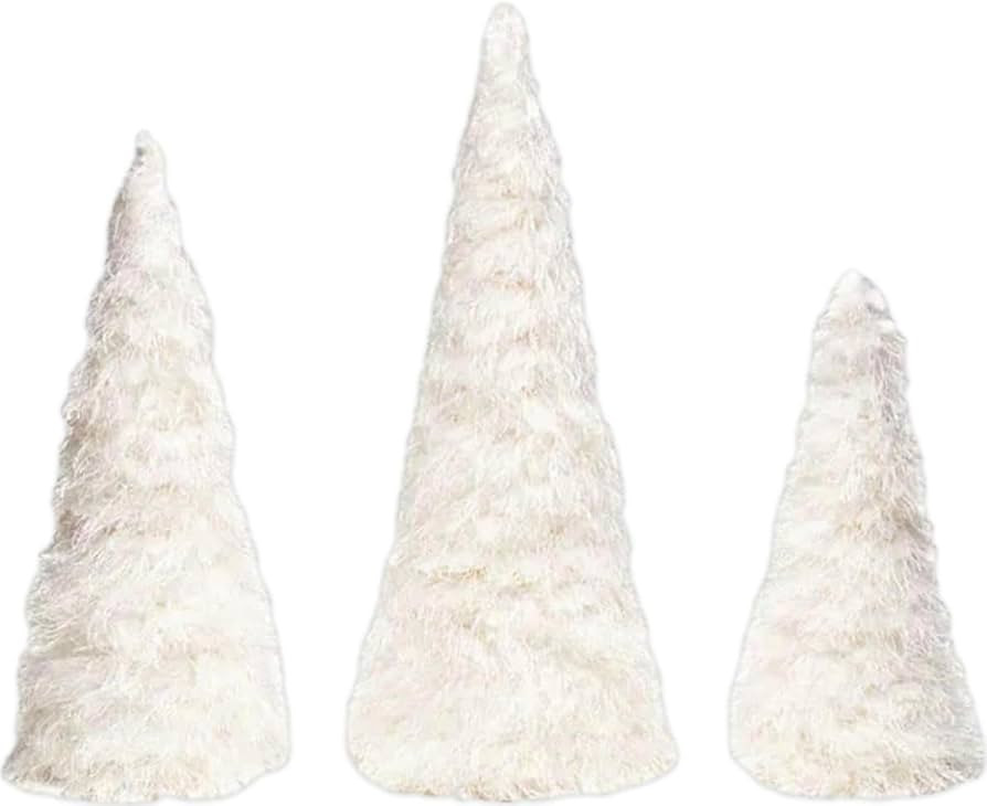 Collins Painting 5", 7", 9" White Glittery White Yarn Pine Tree Cone - Set of 3 - Pine Tree Chris... | Amazon (US)