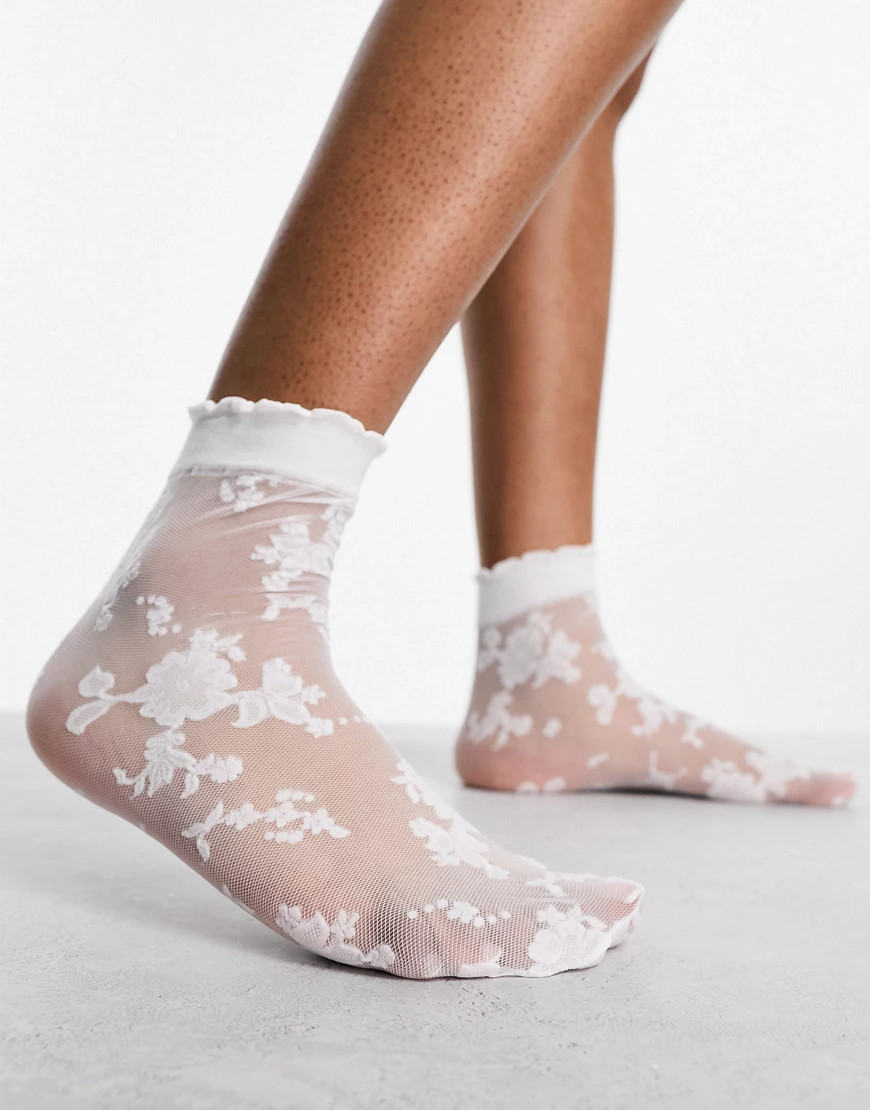 ASOS DESIGN white lace sock | ASOS (Global)