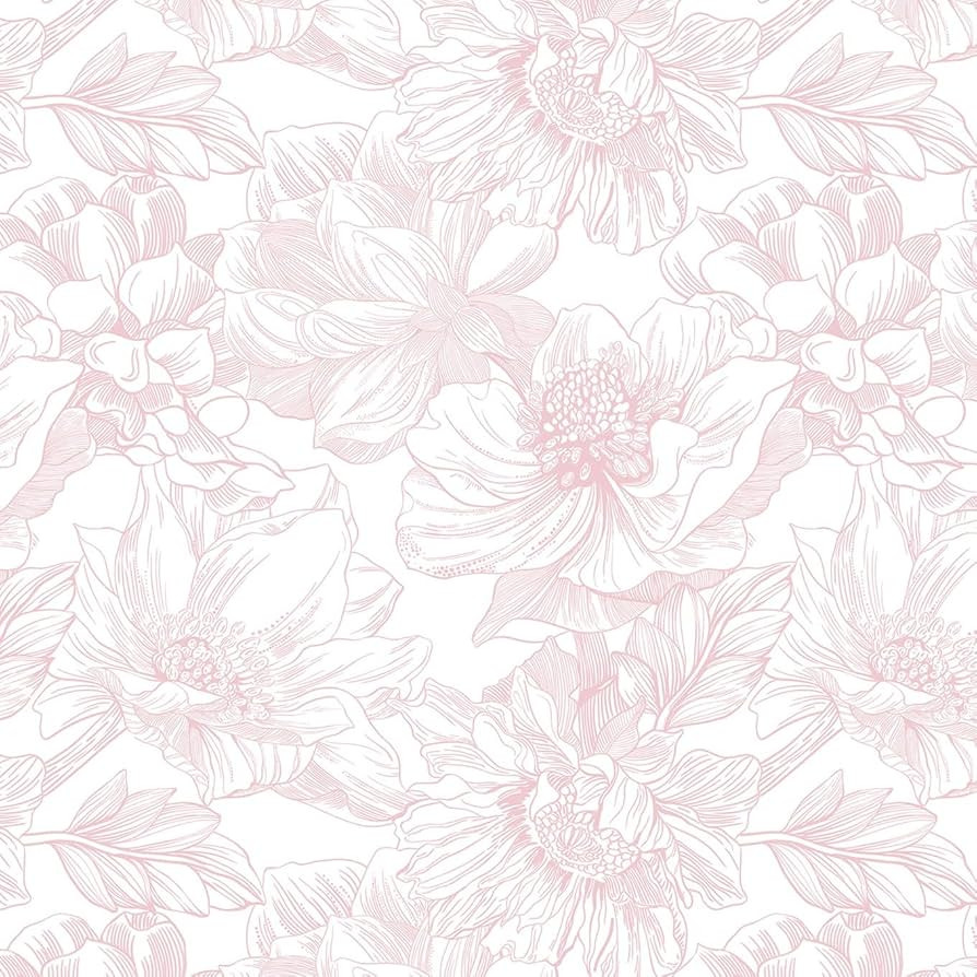 Dimoon 78.7"x17.3" Peel and Stick Wallpaper Floral Contact Paper Boho White Pink Flower Wallpaper... | Amazon (US)