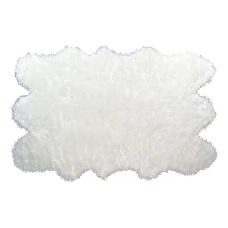 Anvi Faux Fur White Area Rug | Wayfair North America