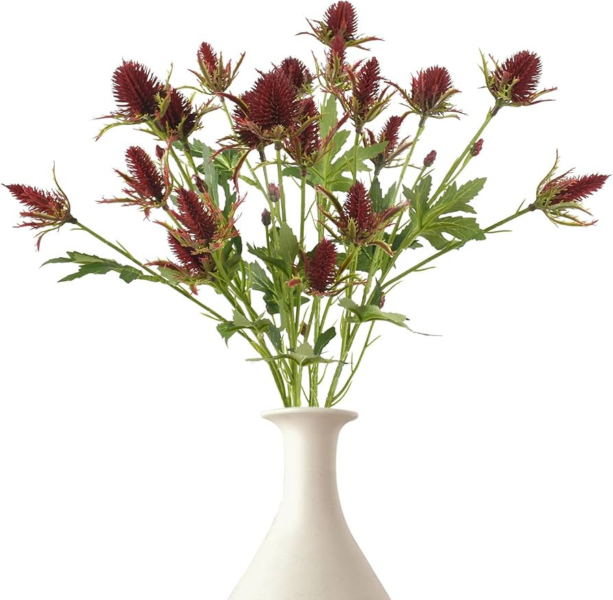 Artificial Thistle Spray Eryngium Flowers 2pcs Artificial Real Touch Eryngium Artificial Sea Holl... | Amazon (US)