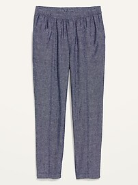 High-Waisted Cropped Linen-Blend Pants for Women | Old Navy (US)