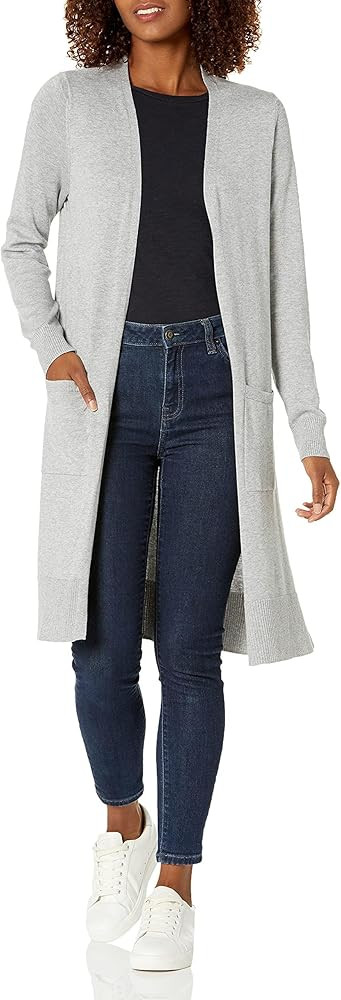 Amazon Essentials womens Lightweight Longer Length Open-Front Long-Sleeve Cardigan Sweater (Avail... | Amazon (US)