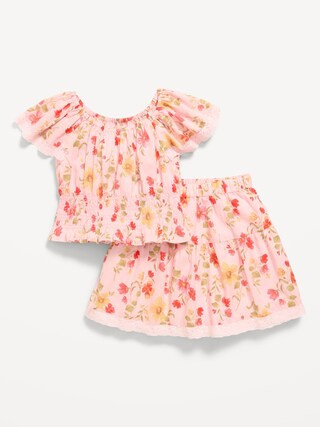 Printed Short-Sleeve Top and Skirt Set for Toddler Girls | Old Navy (US)