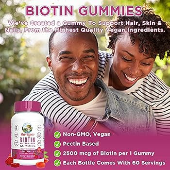 Biotin | Sugar Free | 2 Month Supply | Biotin Gummies | Biotin Vitamins for Hair Skin & Nails | B... | Amazon (US)