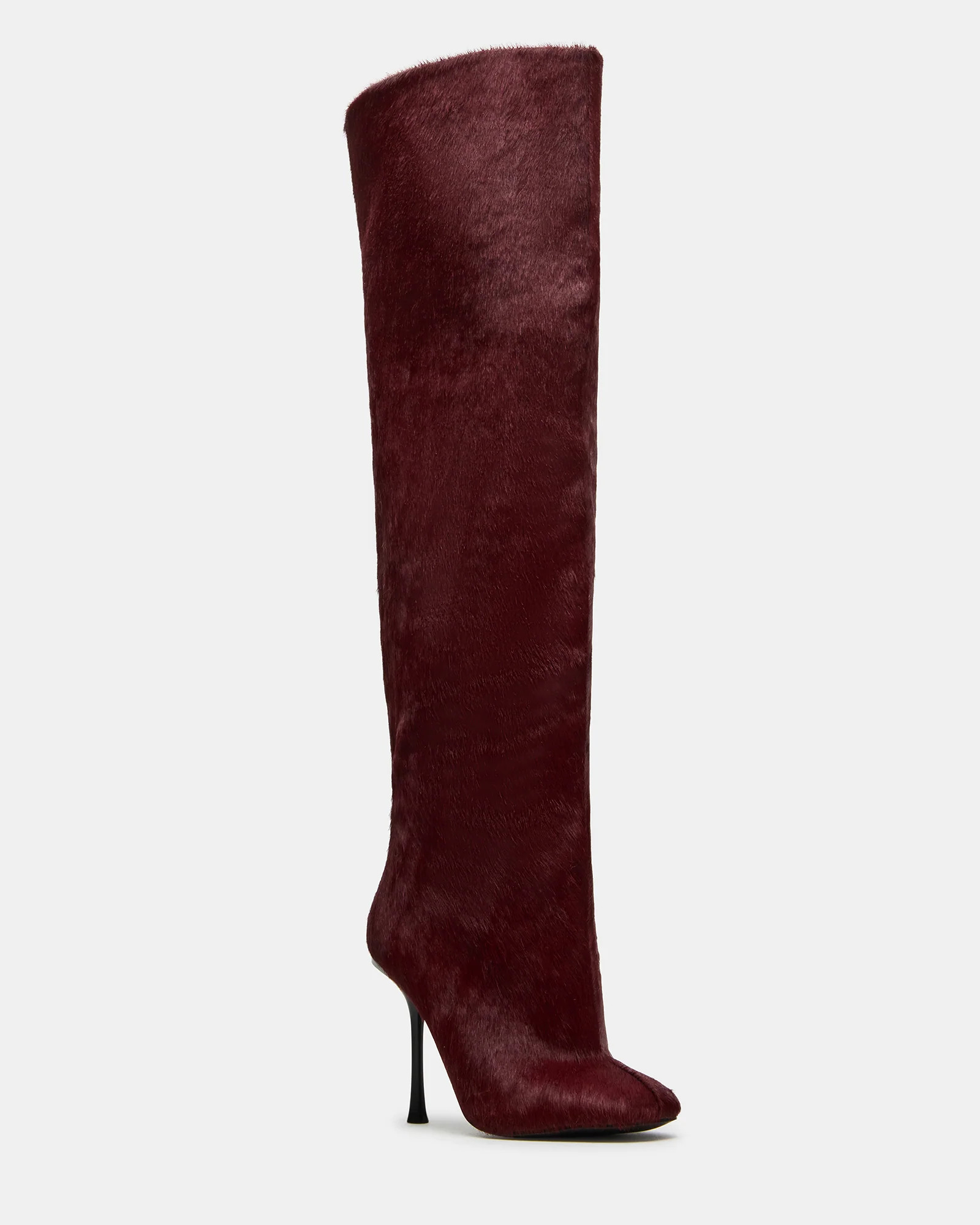 ALLURING Red Over-The-Knee Square-Toe Heeled Women's Boot | Steve Madden (US)