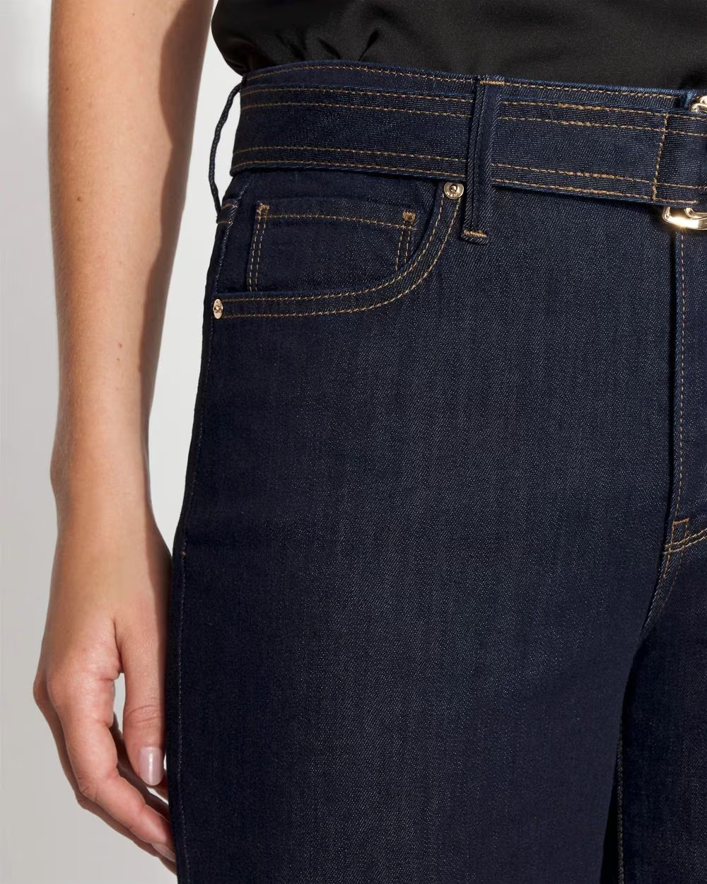 High-Rise Belted Wide-Leg Jean | White House Black Market