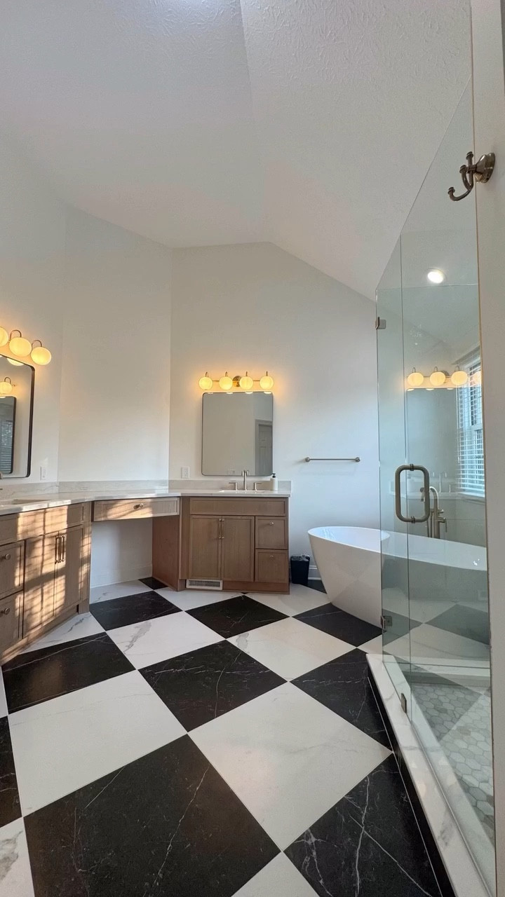 Here’s a step-by-step of our bathroom remodel. There were moments I didn’t think we’d ever see the light at the end of the tunnel, but it all came together beautifully. The checkered tile was the final touch that tied everything in.

#clevelandhomes #clevelandrealestate #bathroom #bathroomremodel #bathroomdesign #bathroomrenovation #bathroominspiration #bathroominspo #homerenovation #homeimprovement #modernbathroom #smallbathroomideas #luxerybathroom #tile #showerdesign #bathroomgoals #colorpalette #wayfair #wayfaircreator #ad #ltkhome  #group7 

Comment SHOP below to receive a DM with the link to this post on my LTK ⬇ https://liketk.it/5rWlk